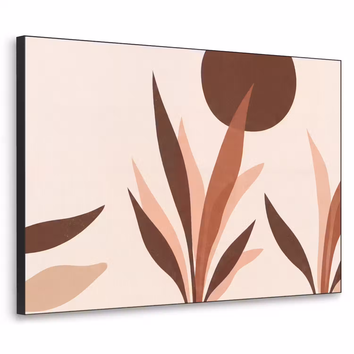 Planten - Abstract - Natuur - Bruin Textielframe zwart klein -3d