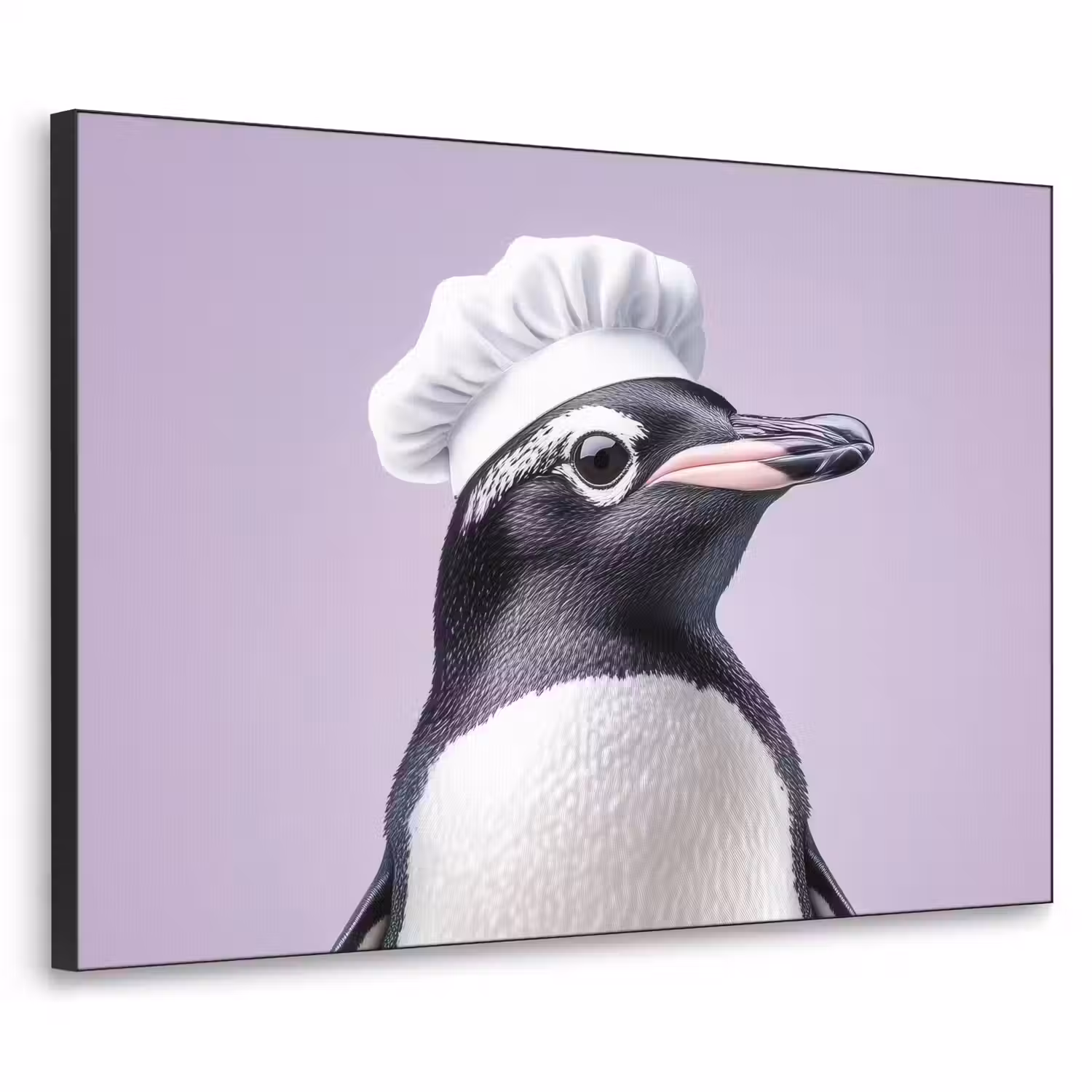 Pinguïn - Koksmuts - Lief - Paars Textielframe - compleet frame klein -3d