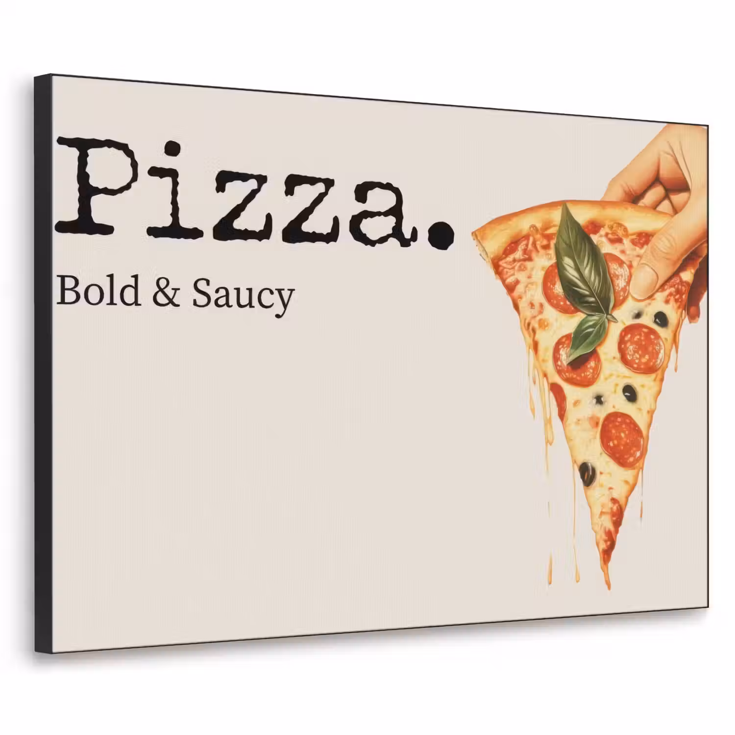 Pizza - Kaas - Pepperoni Textielframe - compleet frame klein -3d