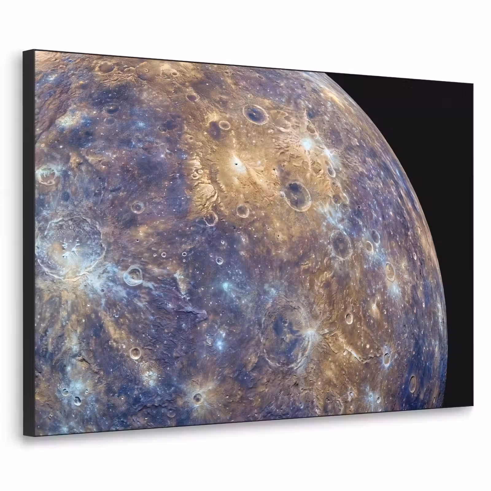 Art Frame - Planet – Krater – Weltraum - Planeet - Kraters - Ruimte Textielframe zwart klein
