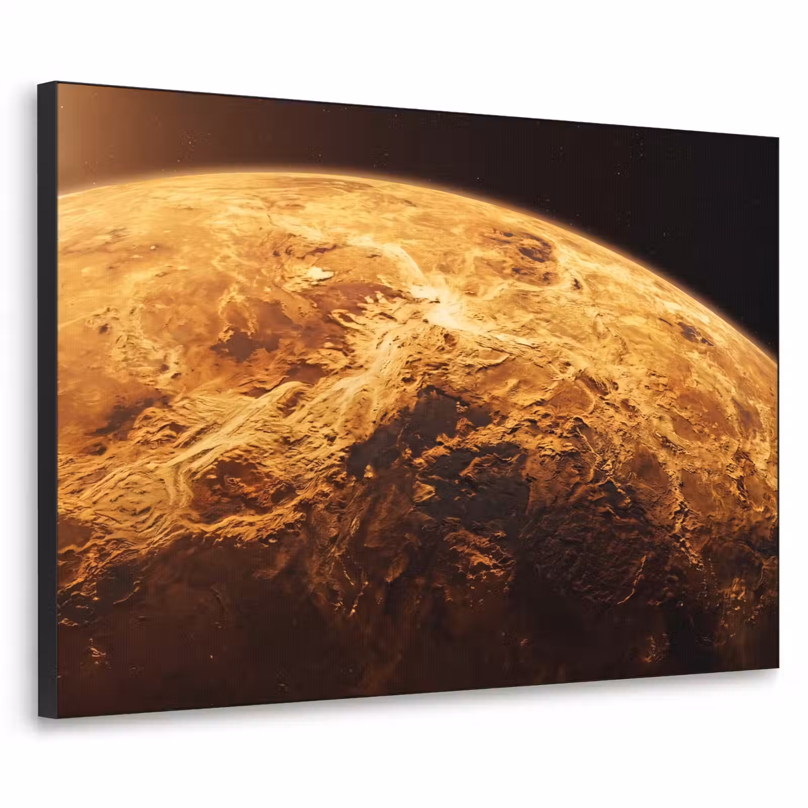 Art Frame - Planet – Weltraum – Orange - Planeet - Ruimte - Oranje Textielframe zwart klein