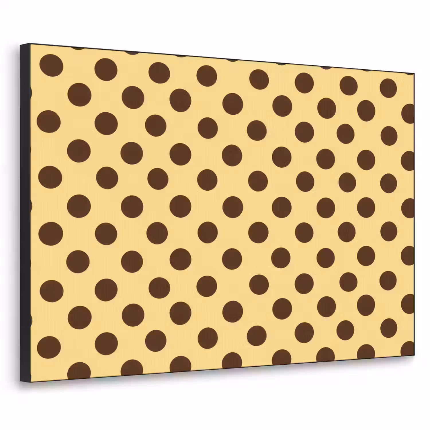 Polka Dot - Stippen - Retro - Geel - Bruin Textielframe zwart klein 947 -3d