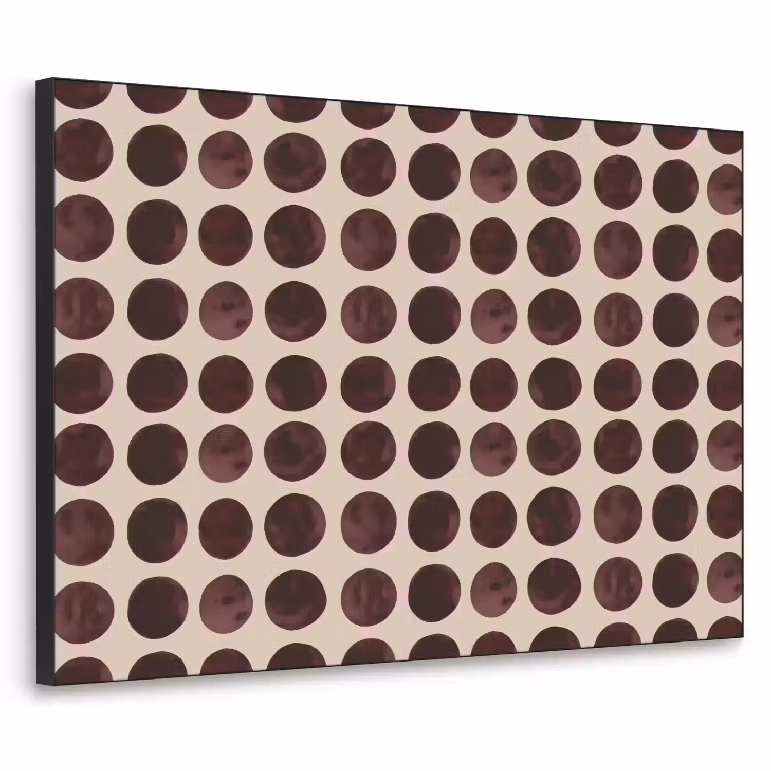 Stippen - Patroon - Bruin Textielframe zwart klein 947 -3d
