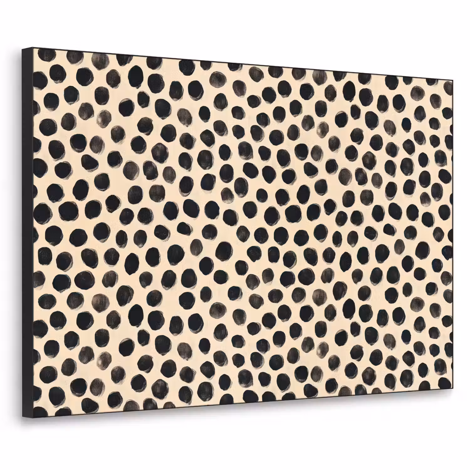 Stippen - Patroon - Zwart Textielframe zwart klein 947 -3d