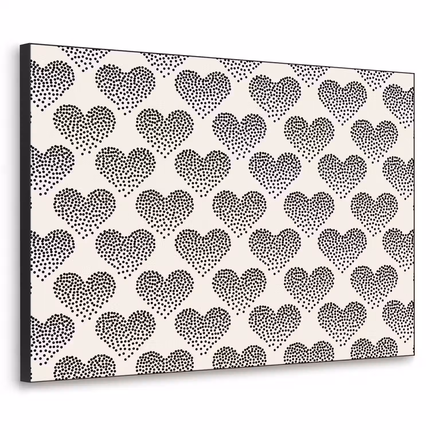 Polka - Stippen - Wit - Zwart Textielframe - compleet frame klein 947 -3d