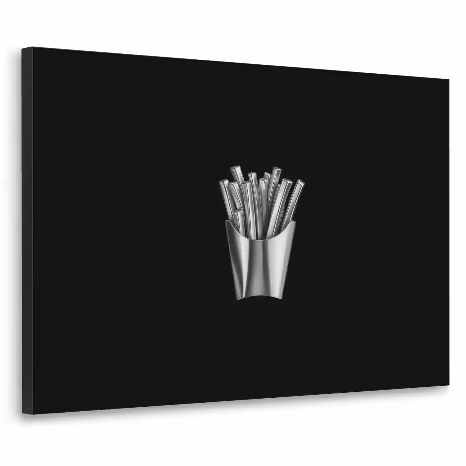 Frietjes - Futuristisch - Zilver Textielframe - compleet frame klein -3d