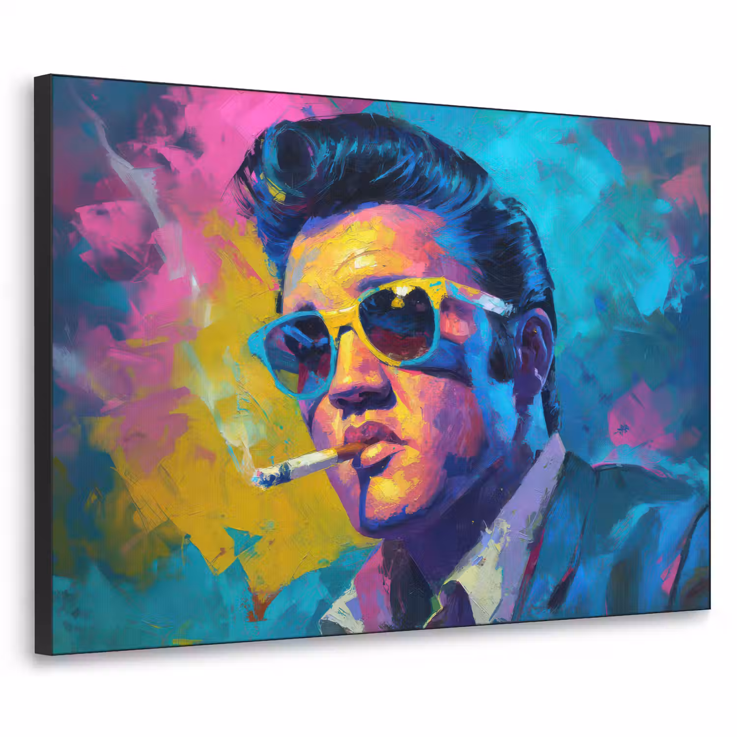 Portret - Sigaret - Kleurrijk - Bril Textielframe - compleet frame klein -3d