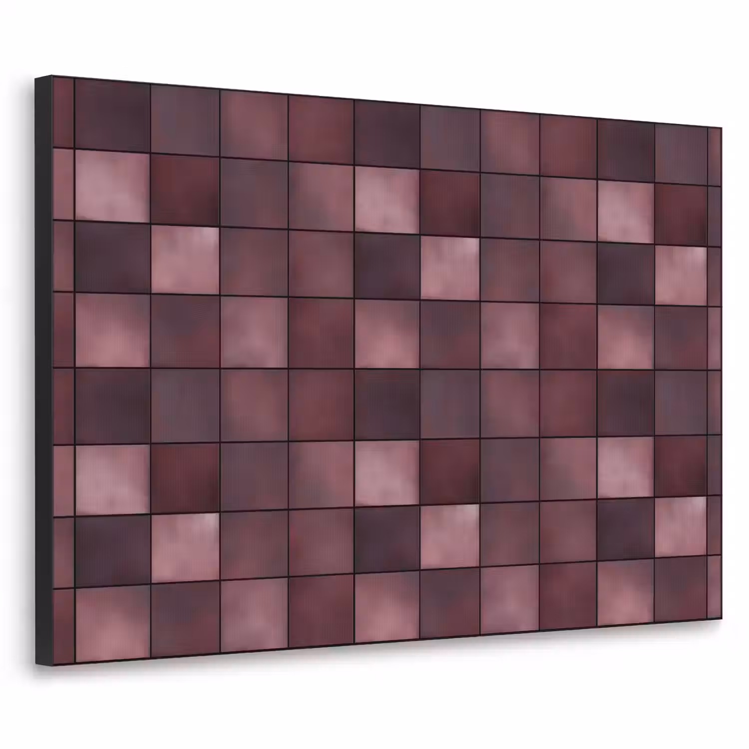 Vierkant - Tegel - Patroon - Paars Textielframe zwart klein 947 -3d