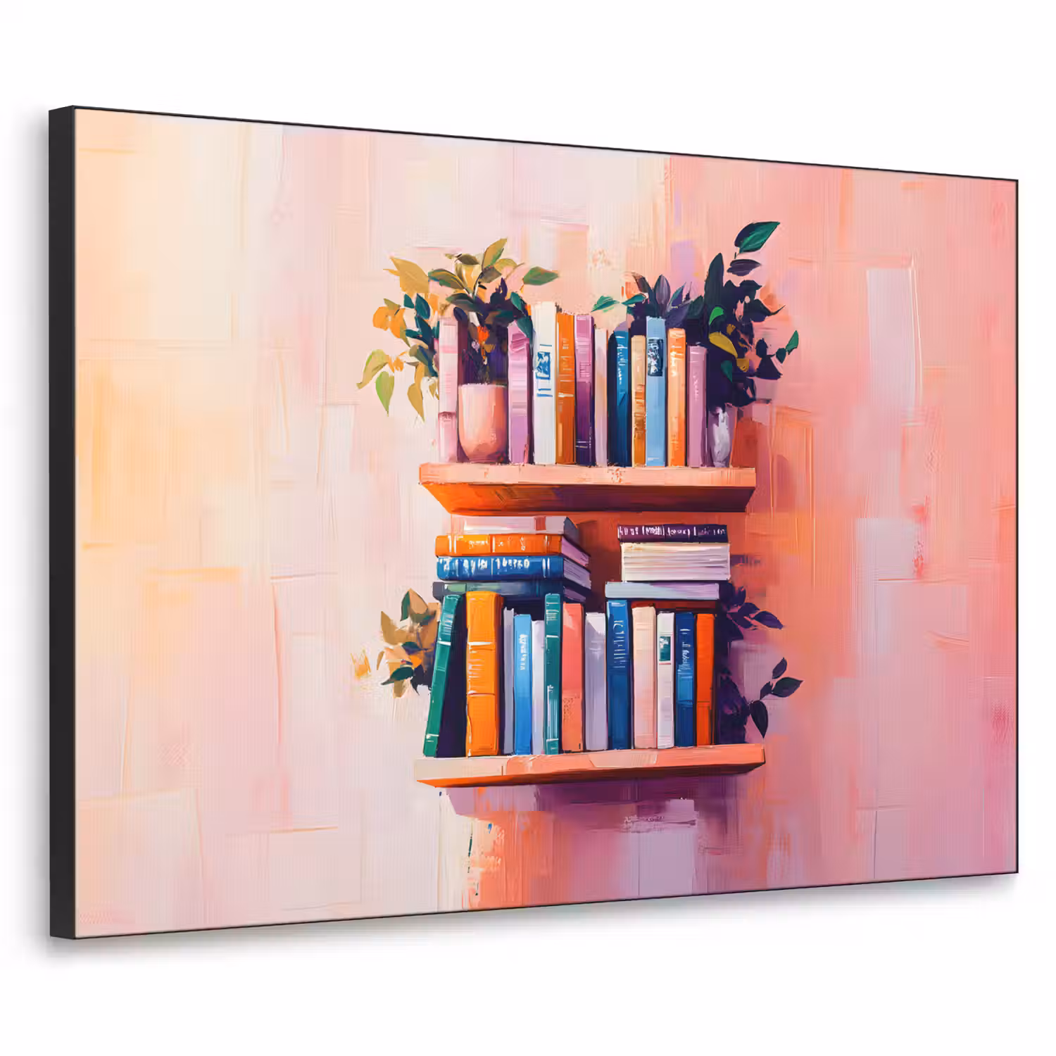 Planken - Boeken - Bladeren Textielframe - compleet frame klein -3d