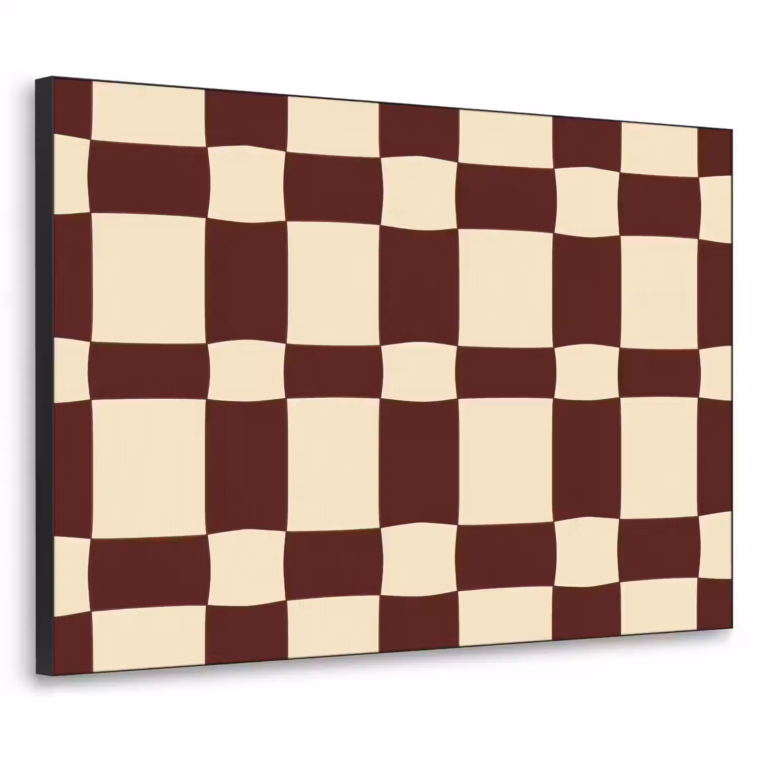 Retro - Patroon - Bruin Textielframe zwart klein 947 -3d