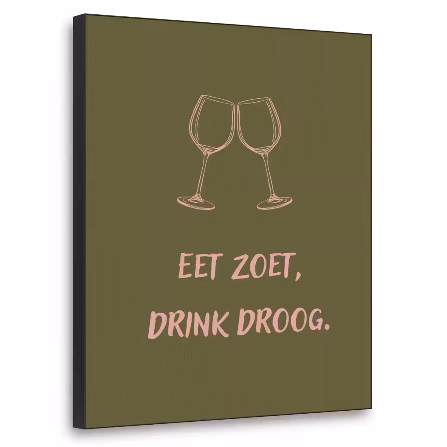 Roze - Groen - Wijn - Quote Textielframe - compleet frame klein -3d