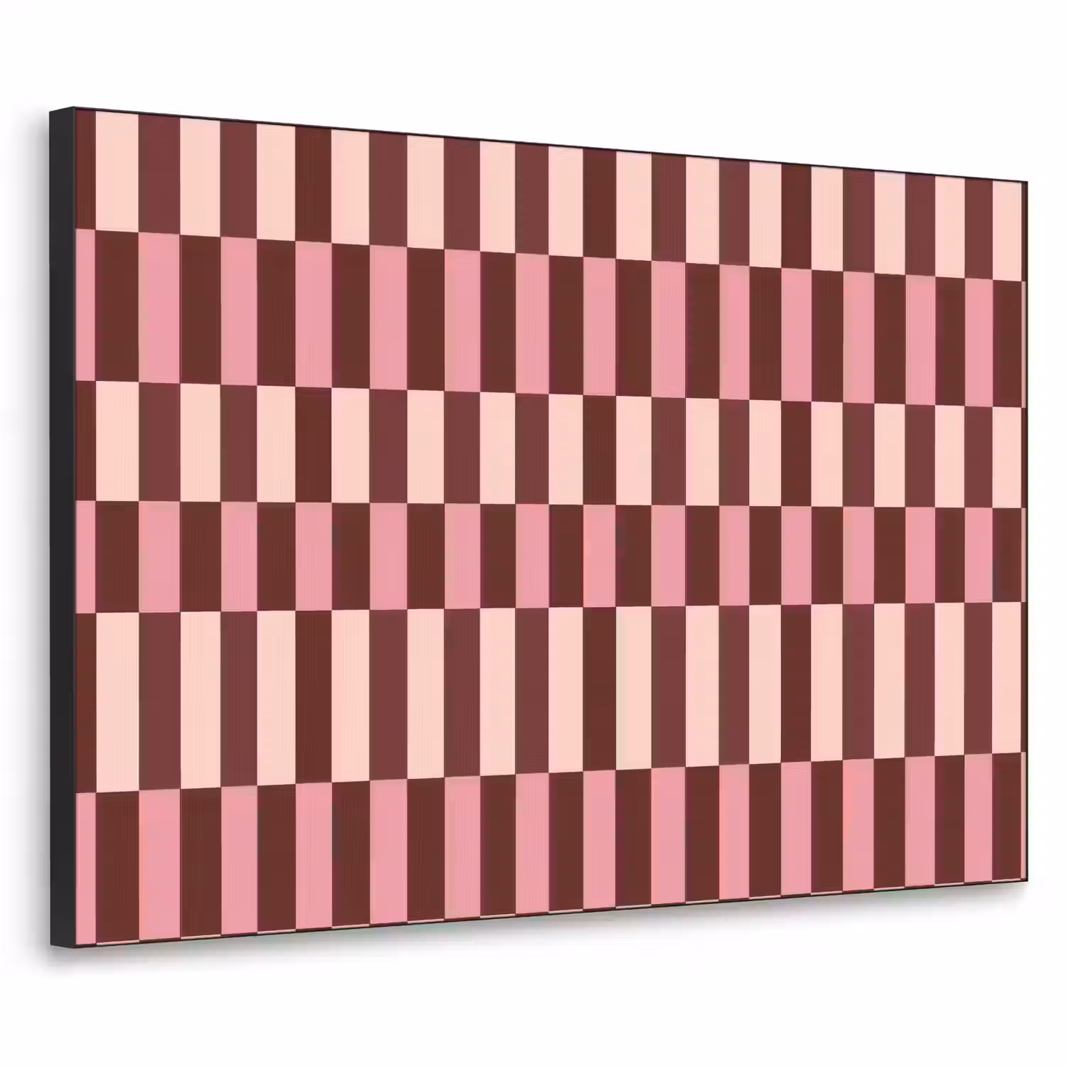 Roze - Rood - Blokjes Textielframe zwart klein 947 -3d