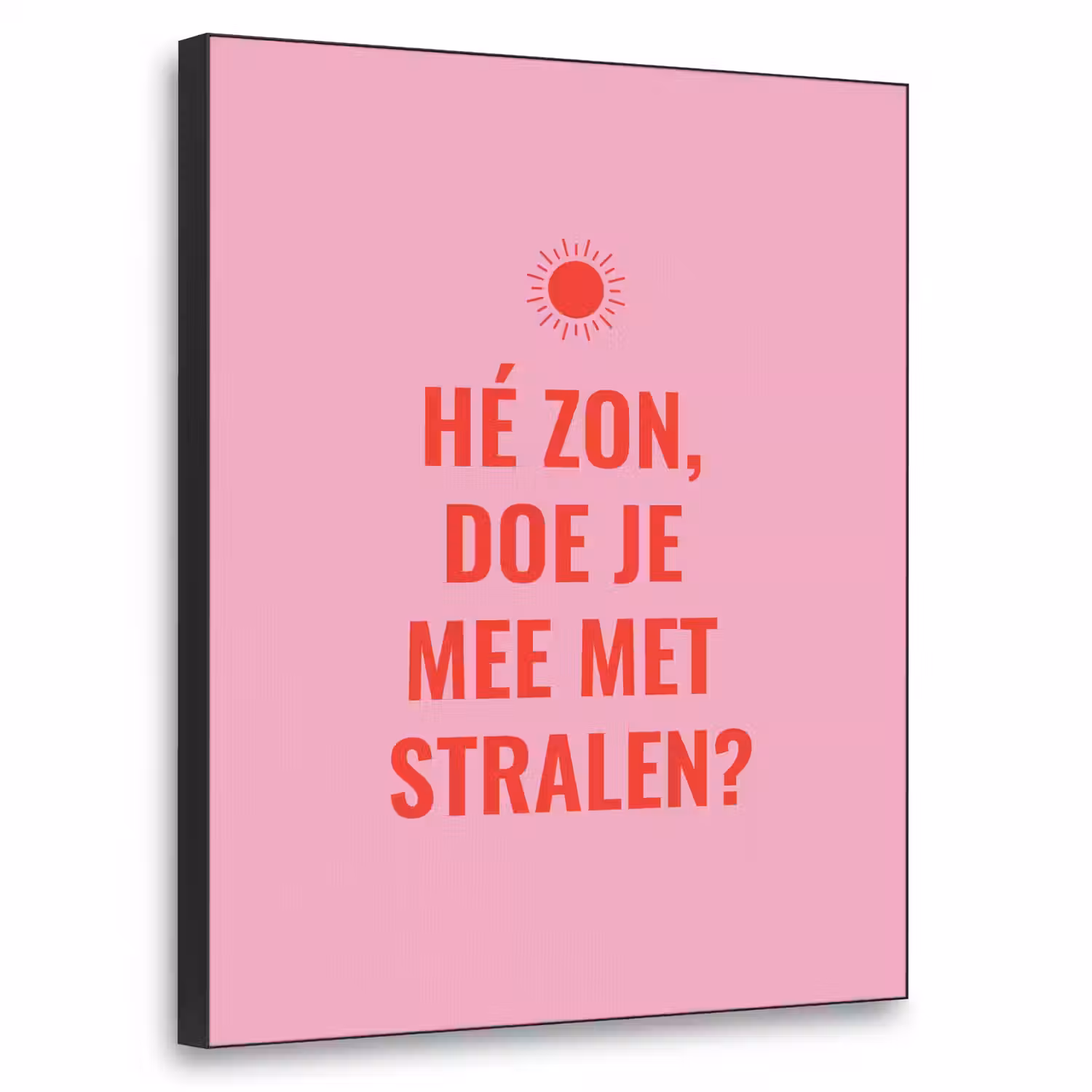 Roze - Zon - Quote Textielframe - compleet frame klein -3d