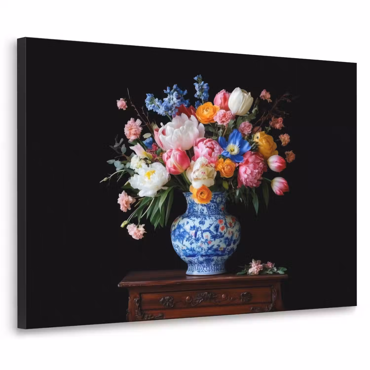 Rozen - Bloemen - Vaas - Boeket Textielframe - compleet frame klein -3d