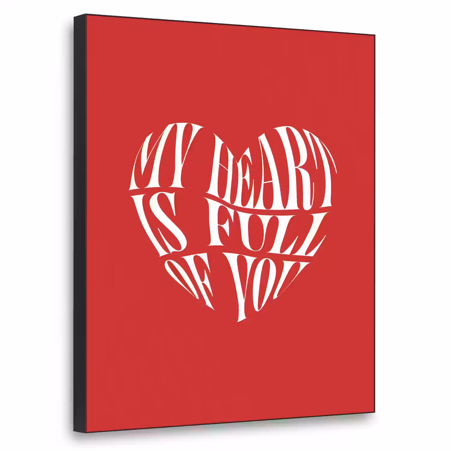 Rood - Hart- Tekst - Valentijn Textielframe - compleet frame klein -3d