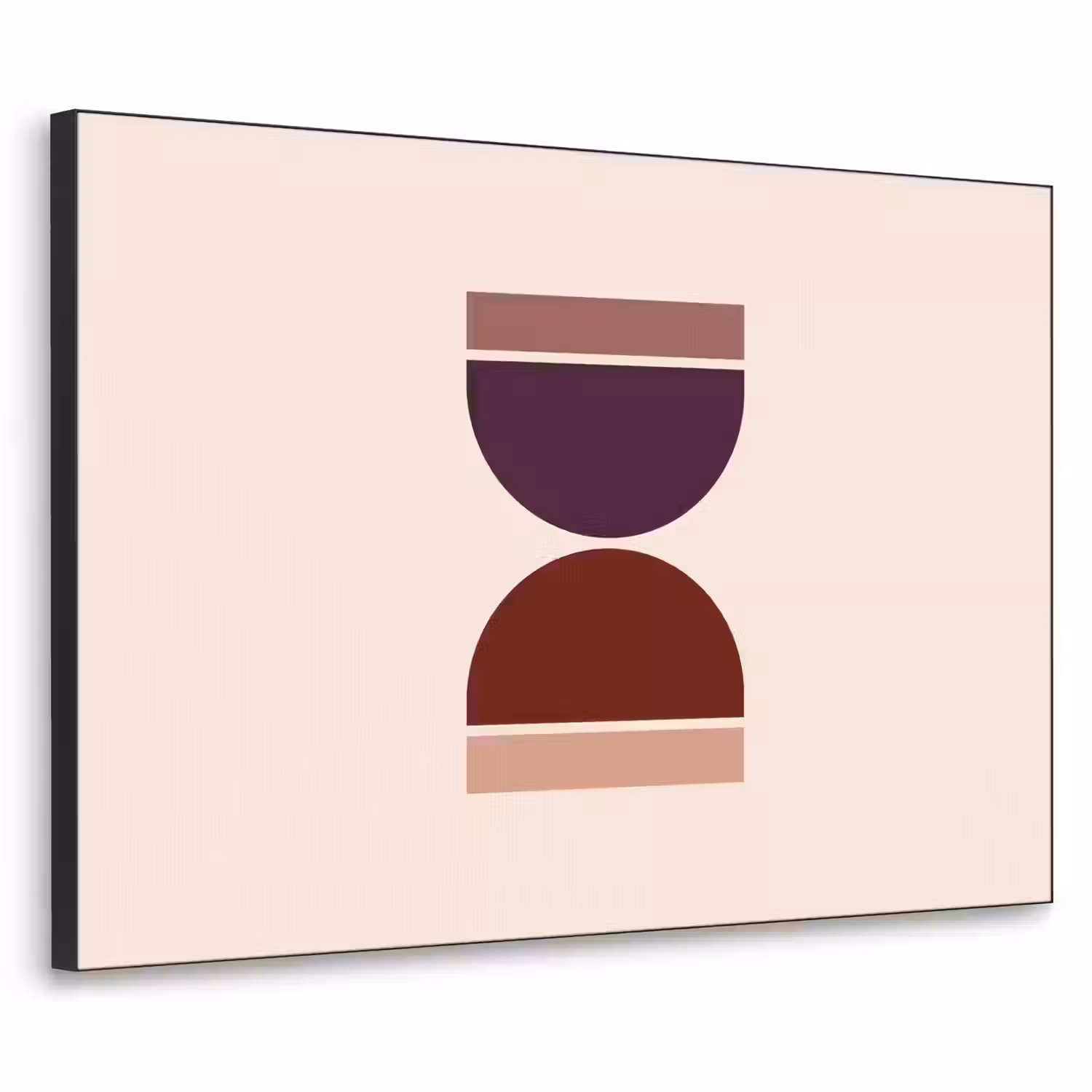 Zandloper - Symmetrisch - Rood - Paars Textielframe - compleet frame klein -3d