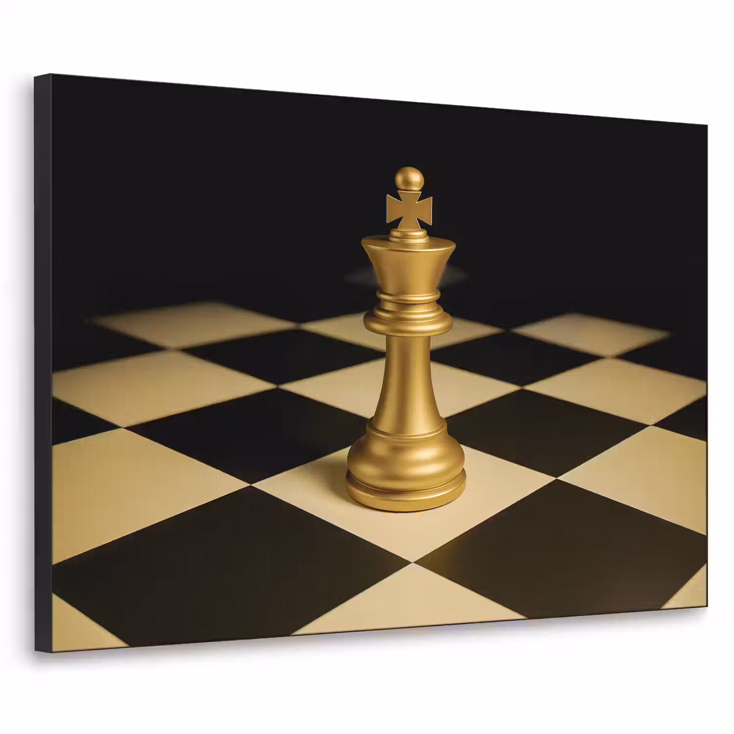 Schaakstuk - Koning - Schaakbord - Geblokt Textielframe - compleet frame klein -3d