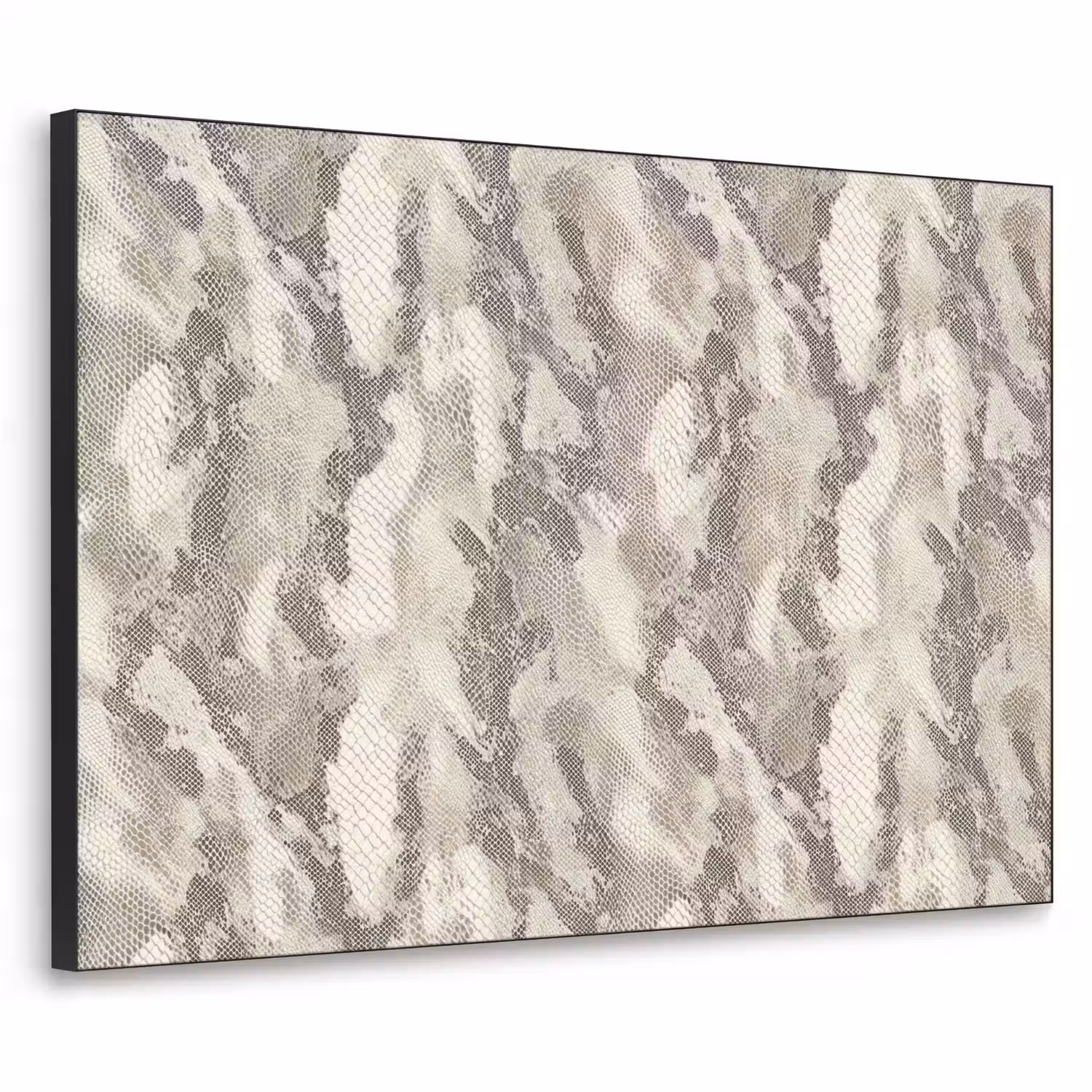 Slang - Patroon - Taupe Textielframe zwart klein 947 -3d