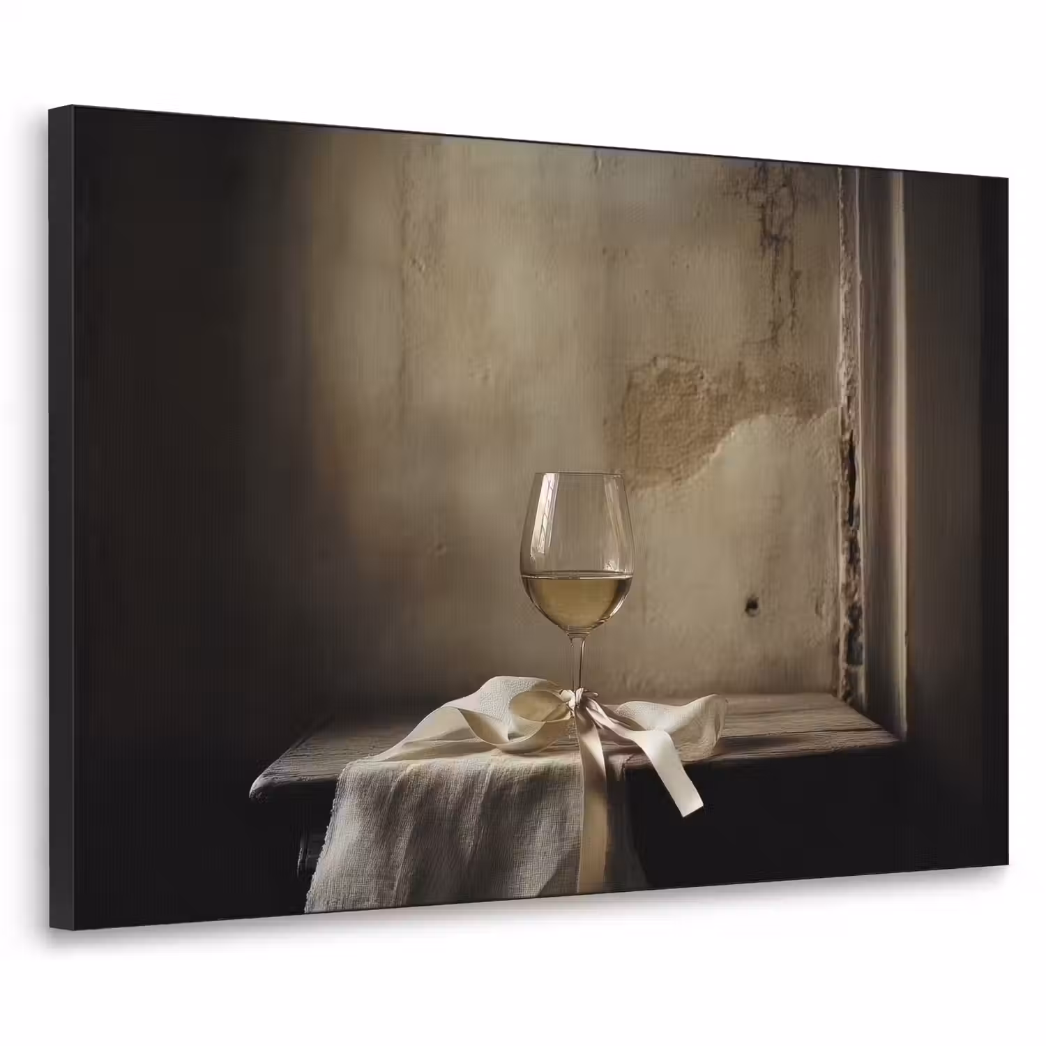 Strik - Beige - Witte - Wijn Textielframe - compleet frame klein -3d