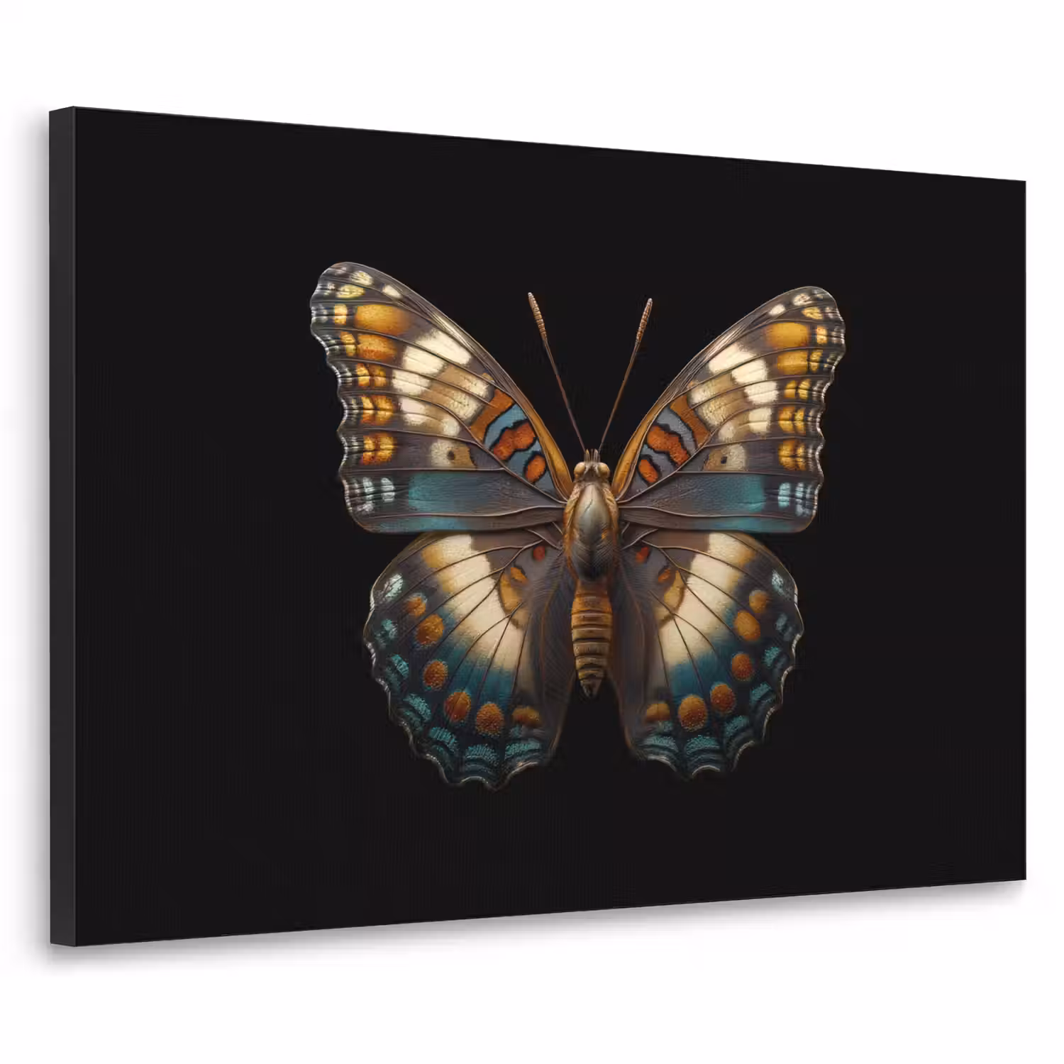 Vlinder - Kleurrijk - mozaïekachtig Textielframe - compleet frame klein -3d