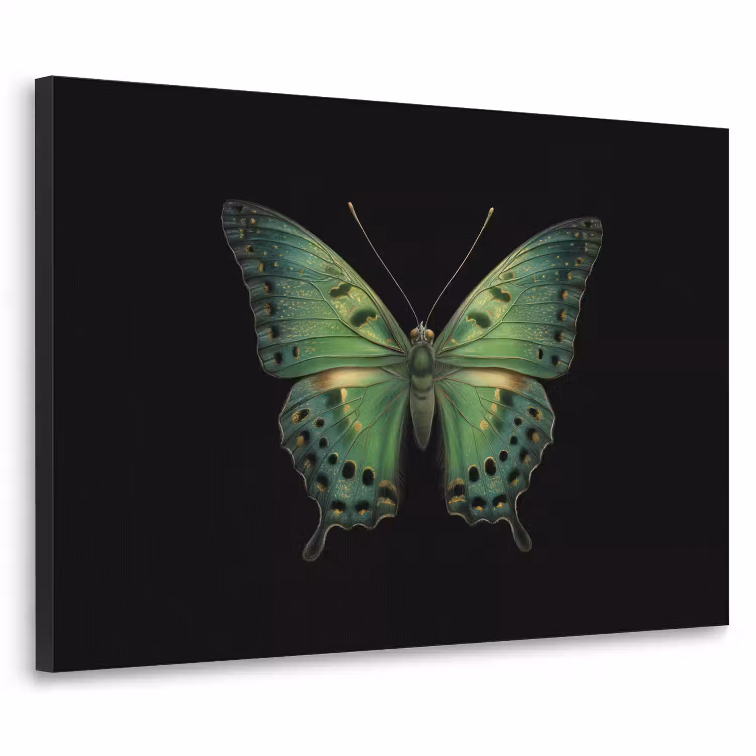 Vlinder - Groen - Diepte Textielframe - compleet frame klein -3d