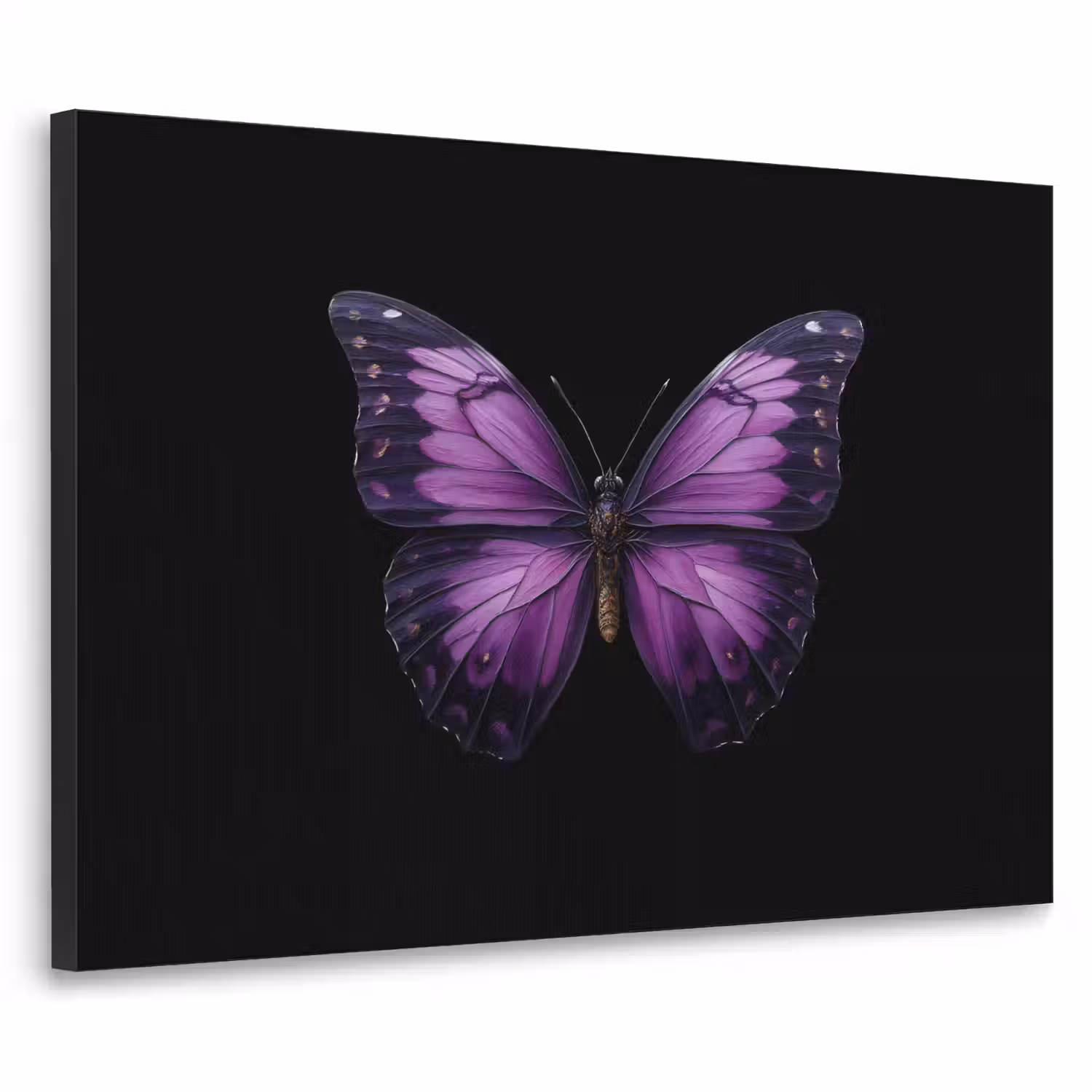 Vlinder - Paars - Levendig Textielframe - compleet frame klein -3d