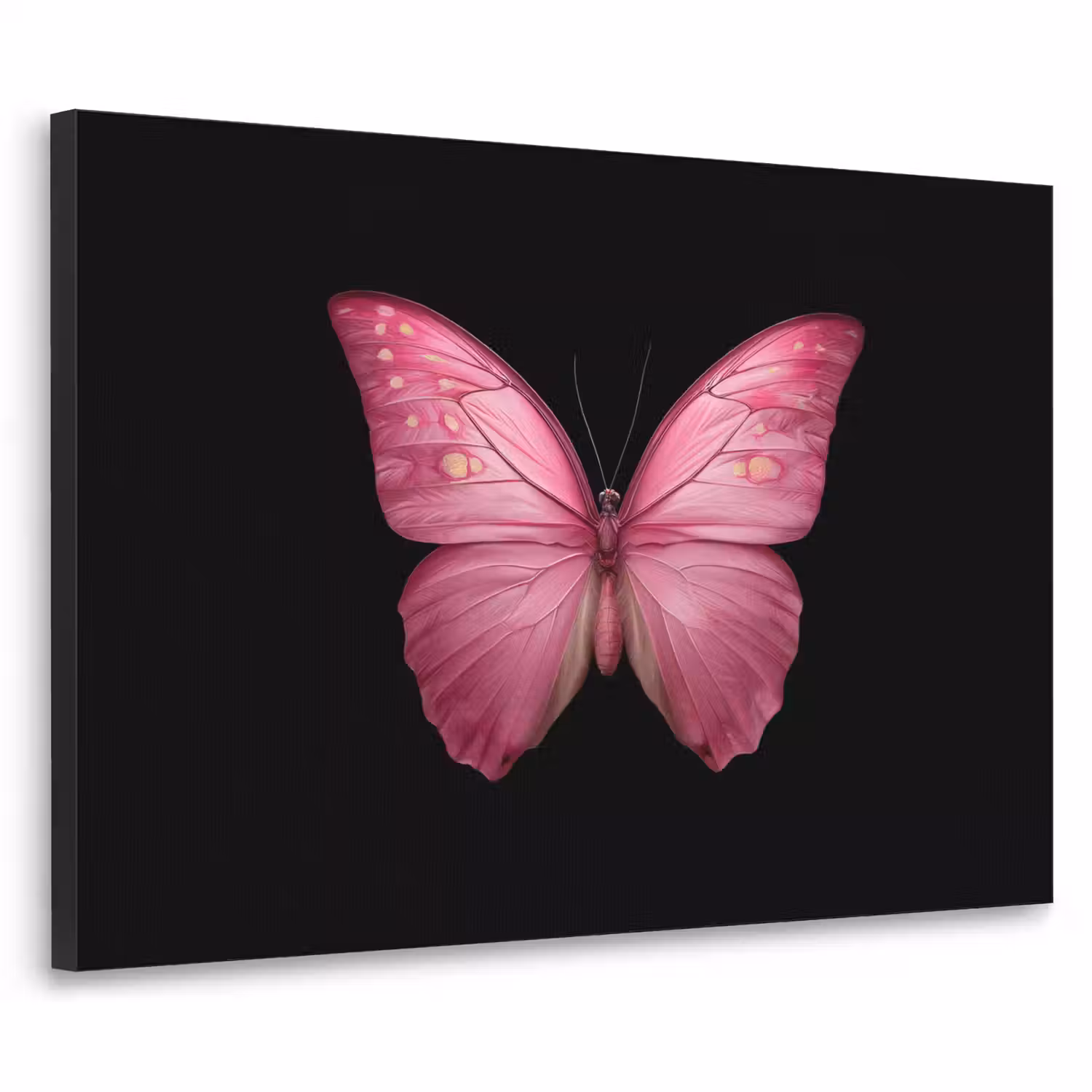 Vlinder - roze - Elegant Textielframe - compleet frame klein -3d