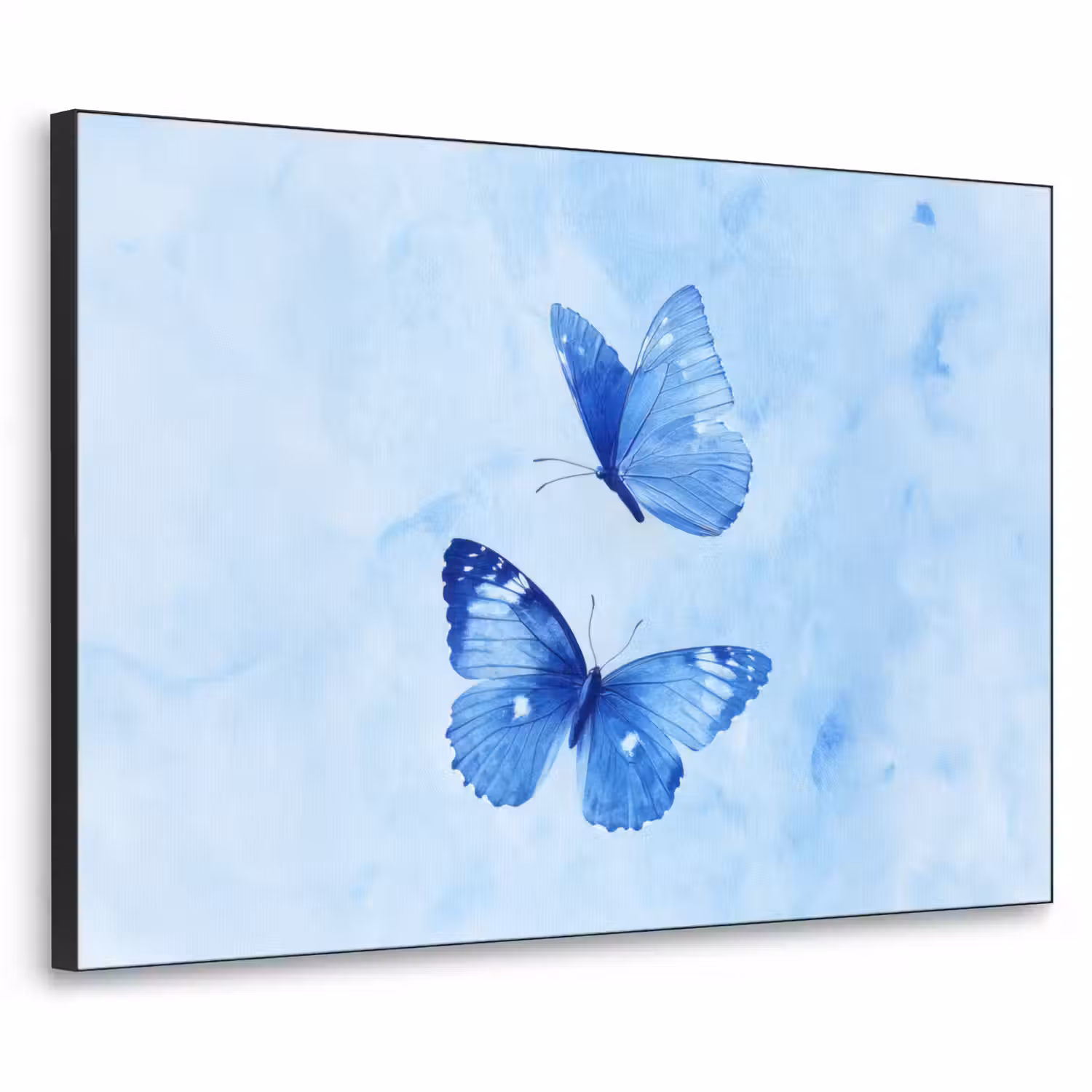 Vlinders - Sierlijk - Blauw Textielframe - compleet frame klein -3d