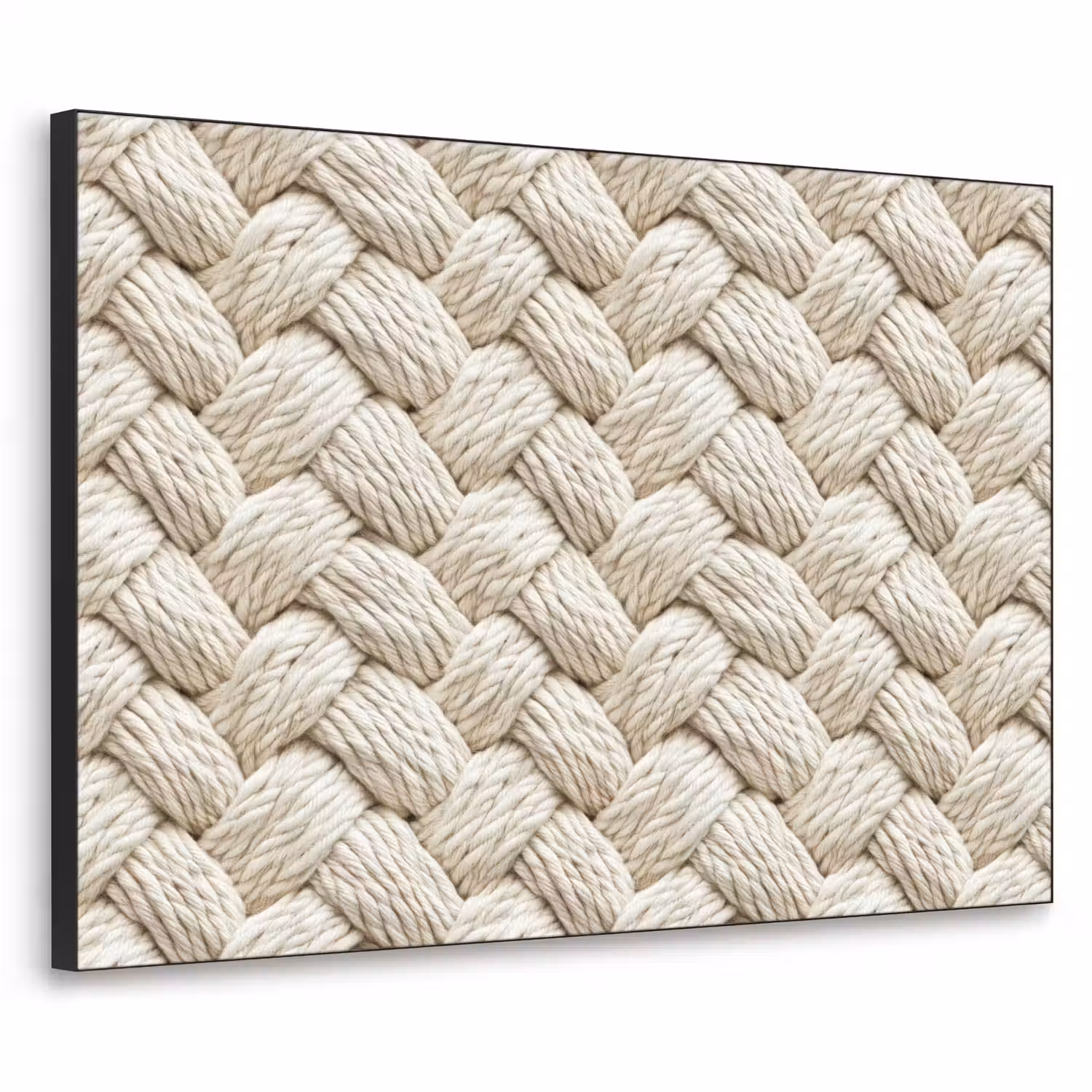 Touw - Gebreid - Beige Textielframe zwart klein 947 -3d