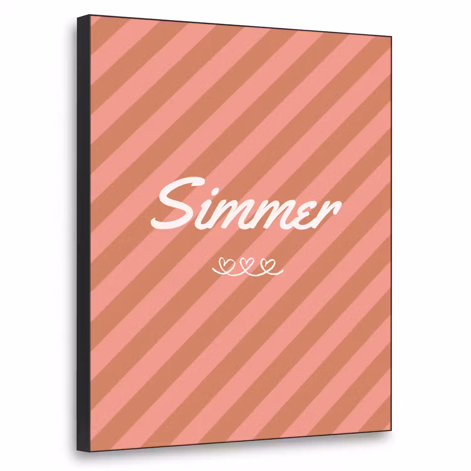 Simmer - Hartjes - Strepen - Roze Textielframe - compleet frame klein -3d