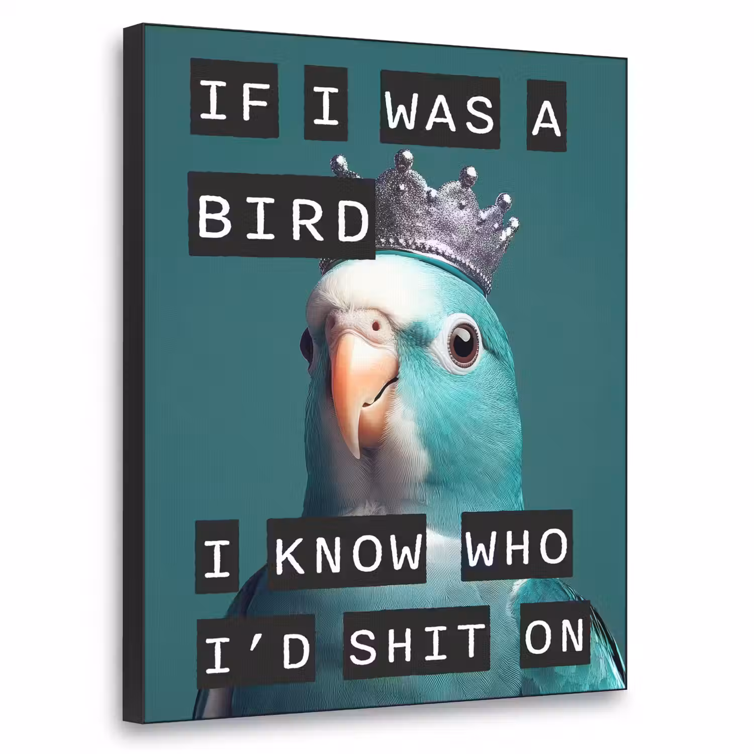 Parkiet - Turquoise - Quotes - Decoratie Textielframe - compleet frame klein -3d