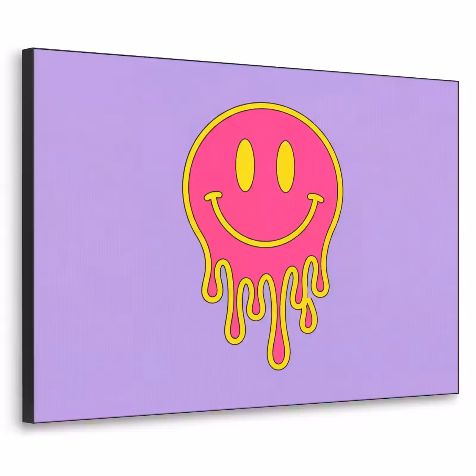 Art Frame - Smiley - Tropf - Neon - Smiley - Drip - Neon Textielframe zwart klein