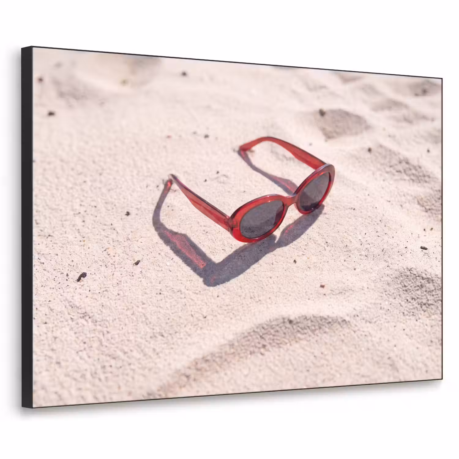 Zonnebril - Strand - Vakantie - Rood Textielframe zwart klein -3d