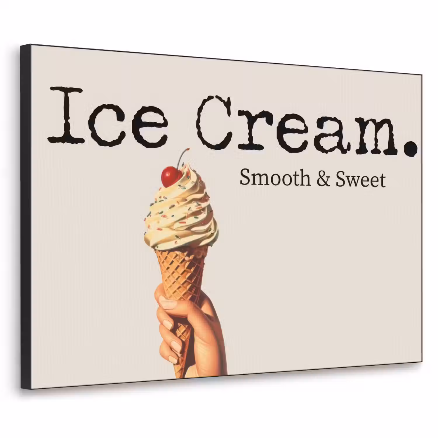 Ice cream - Softijs - Kleurrijk - Kers Textielframe - compleet frame klein -3d