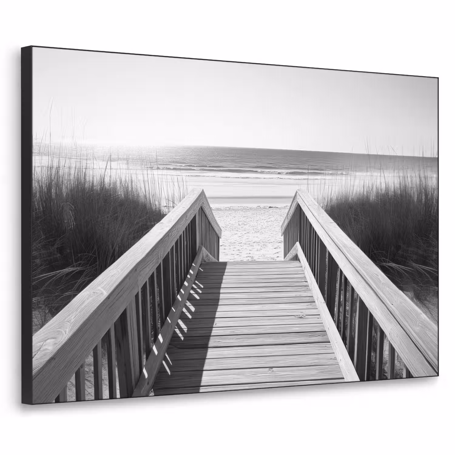 Loopbrug - Hout - Strand - Zee Textielframe - compleet frame klein -3d