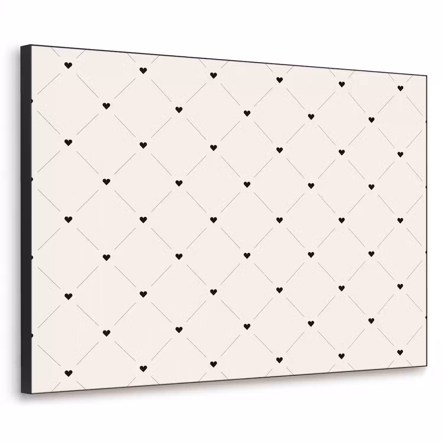 Streep - Hart - Wit - Zwart Textielframe - compleet frame klein 947 -3d