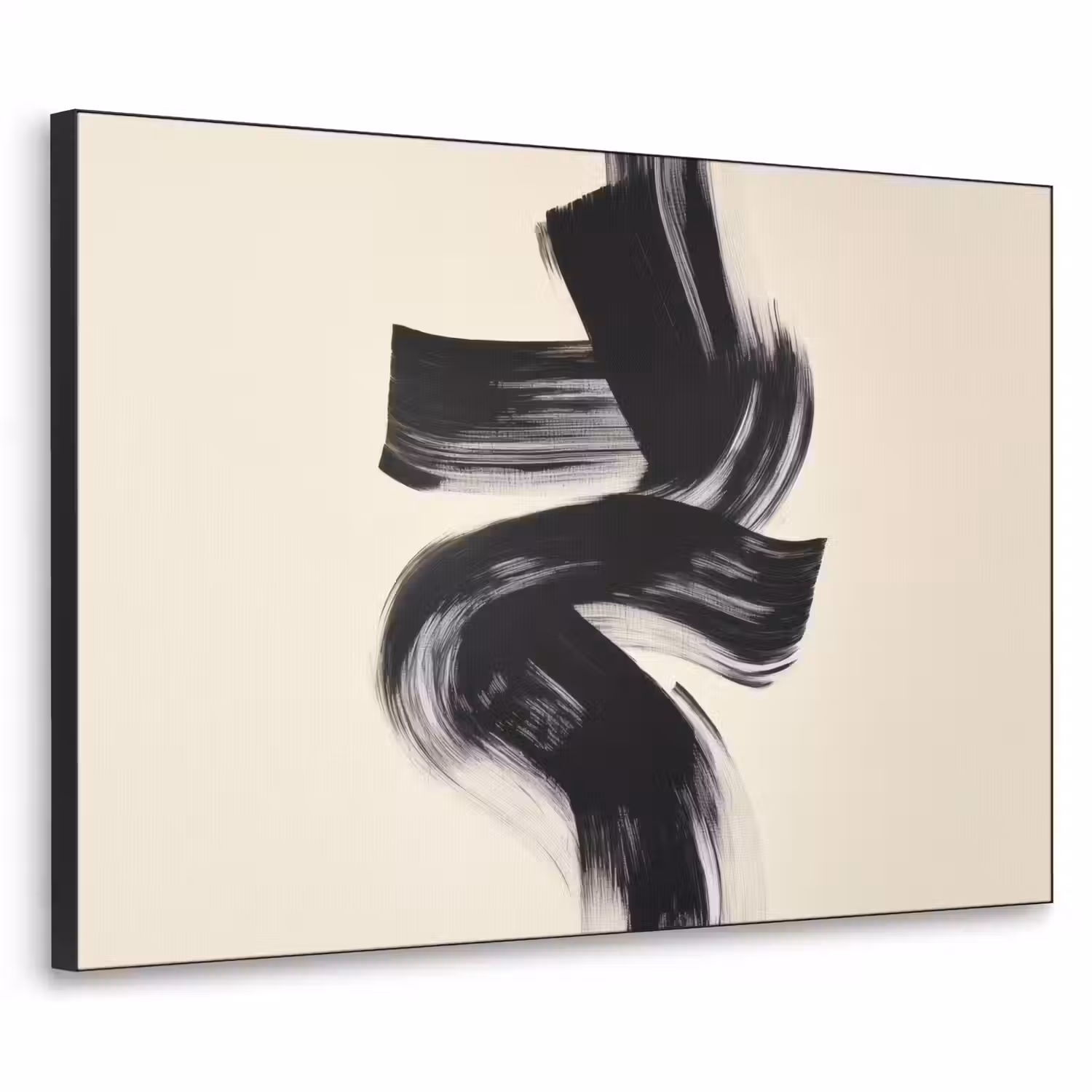 Strepen - Zwart - Abstract Textielframe - compleet frame klein -3d