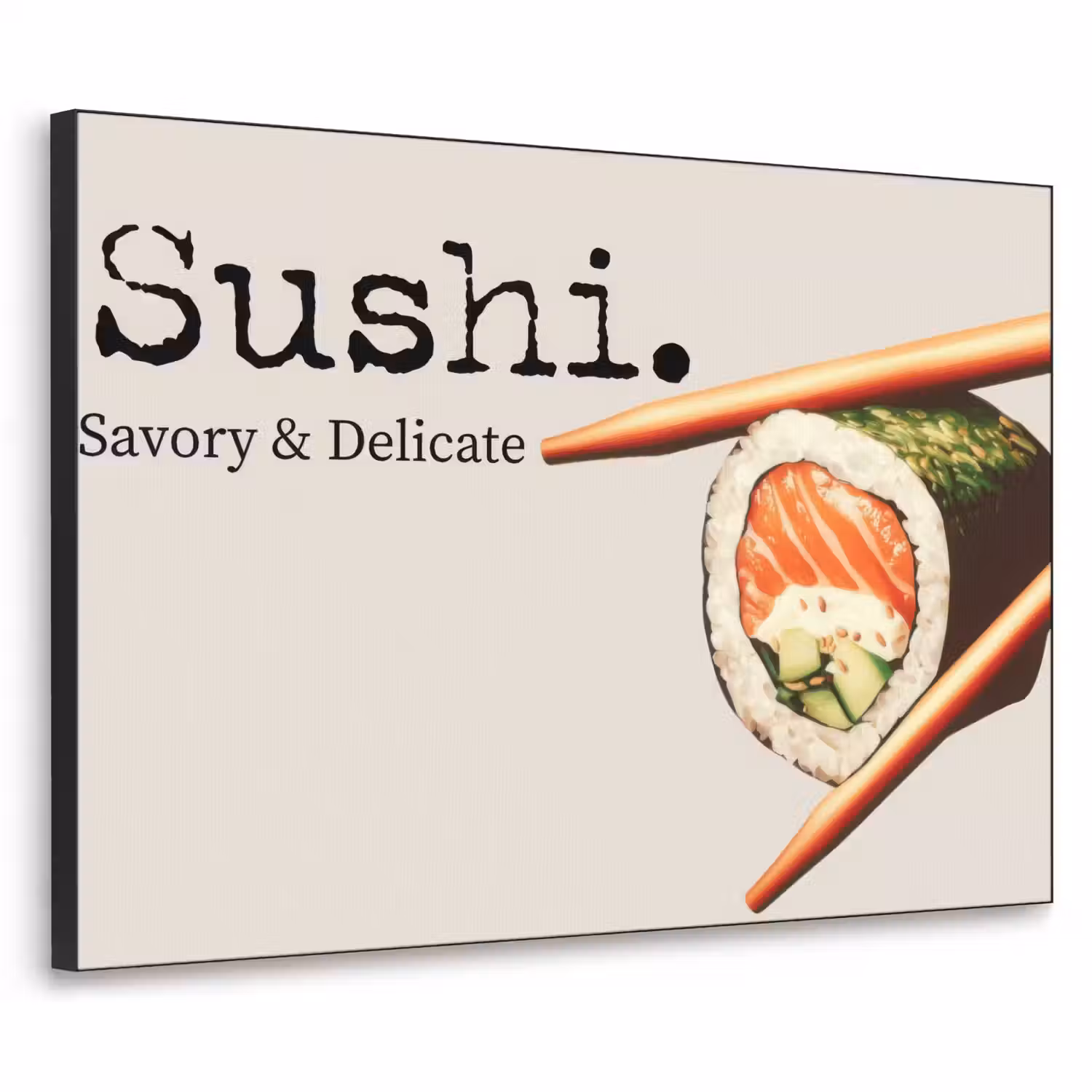 Sushi - Zalm - Rijst - Japans Textielframe - compleet frame klein -3d