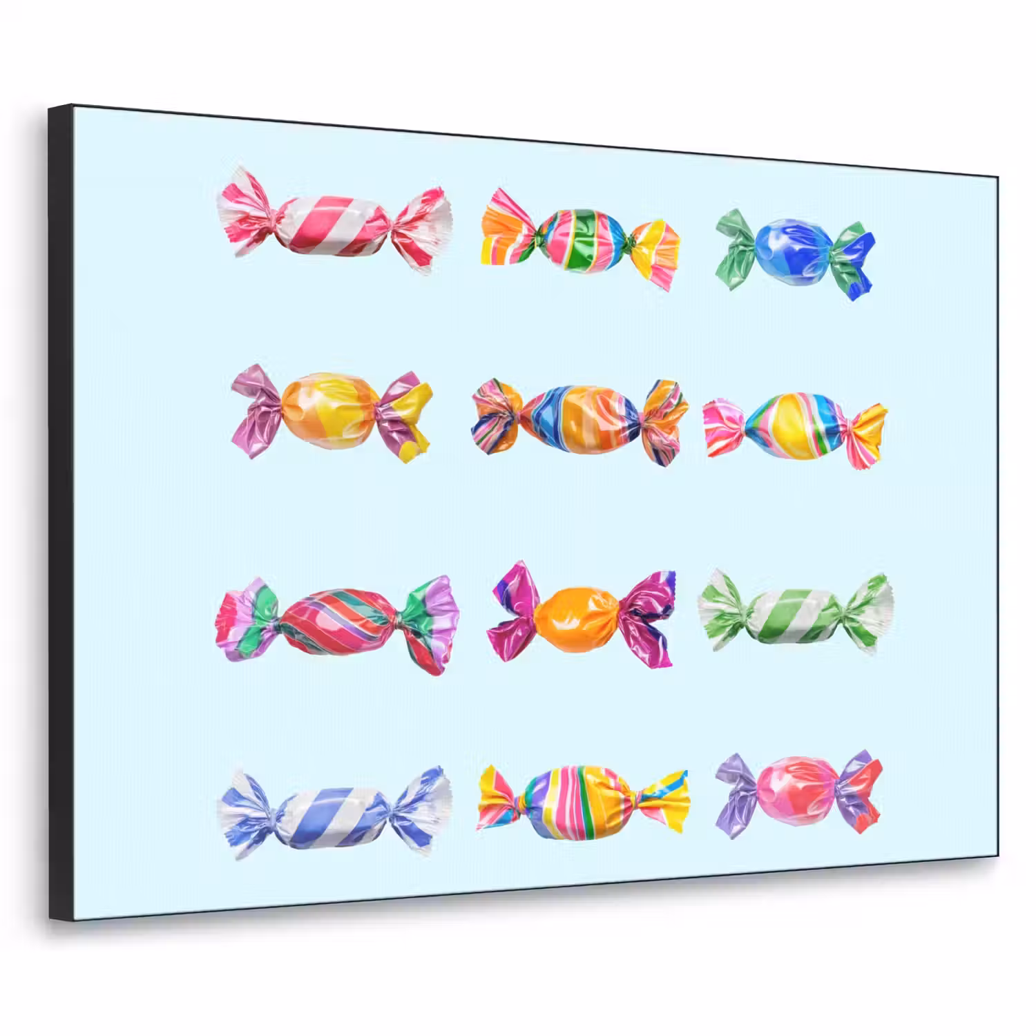 Snoepjes - Realistisch - Kleurrijk Textielframe - compleet frame klein -3d