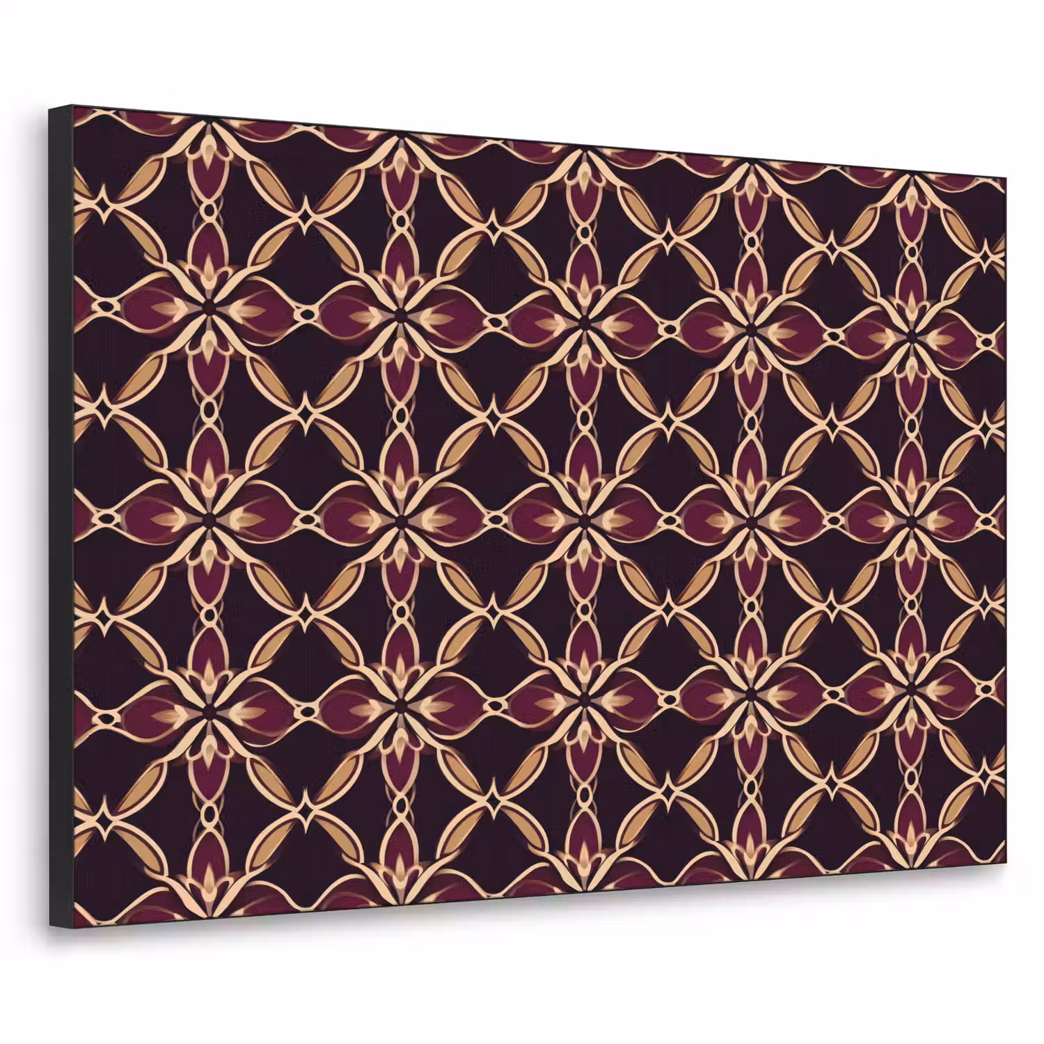 Symmetrisch - Tegel - Burgundy Textielframe zwart klein 947 -3d