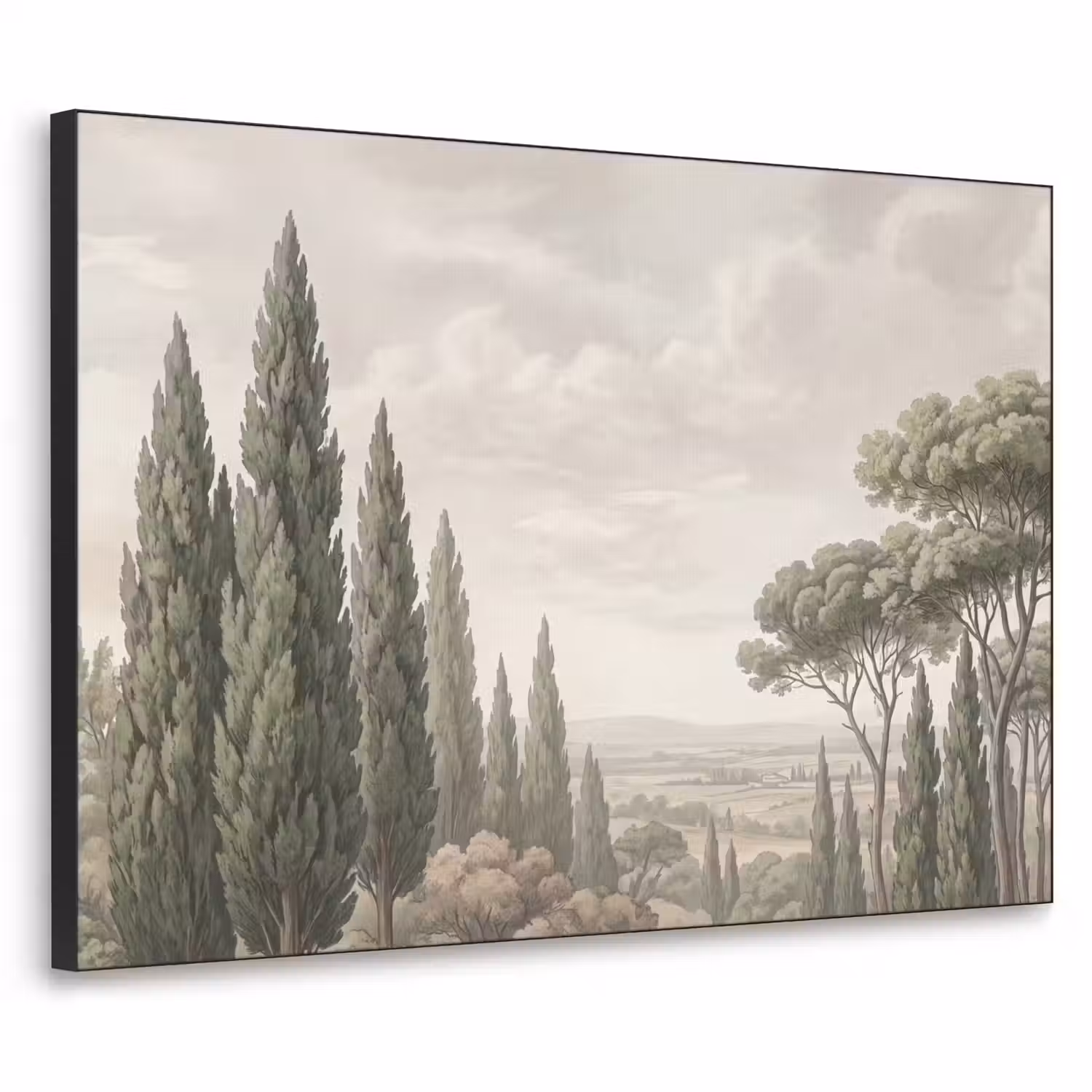 Vallei - Bos - Natuur - Groen Textielframe zwart klein -3d