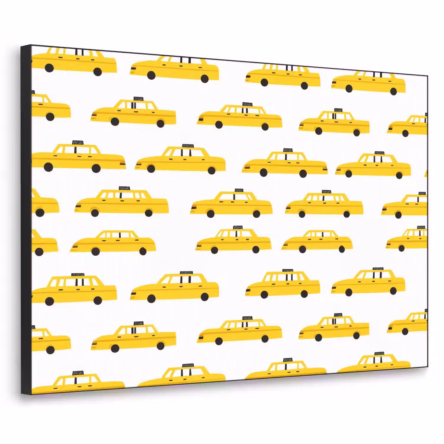 Taxi - Iconisch - Geel Textielframe zwart klein 947 -3d