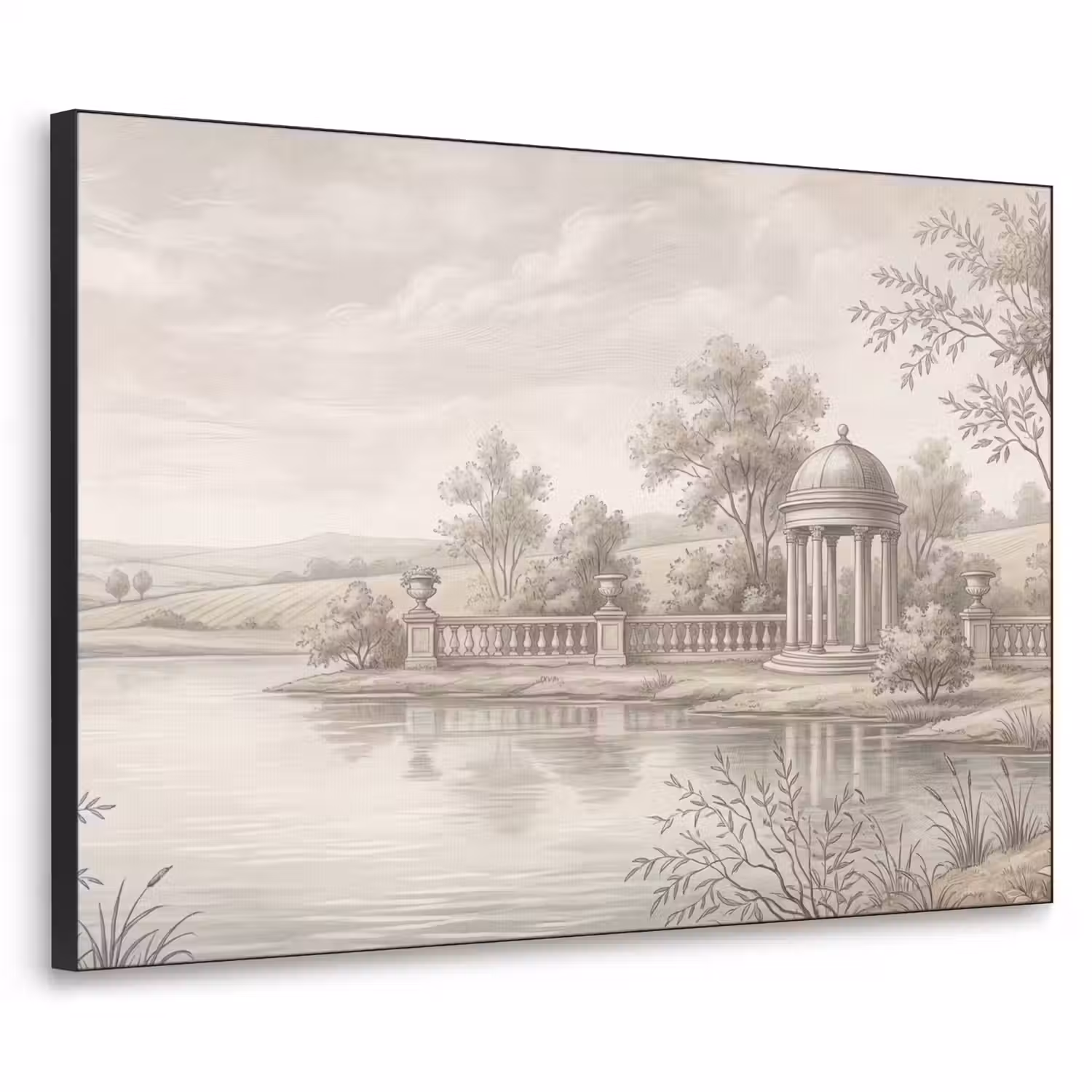 Terras - Water - Natuur - Landschap Textielframe zwart klein -3d