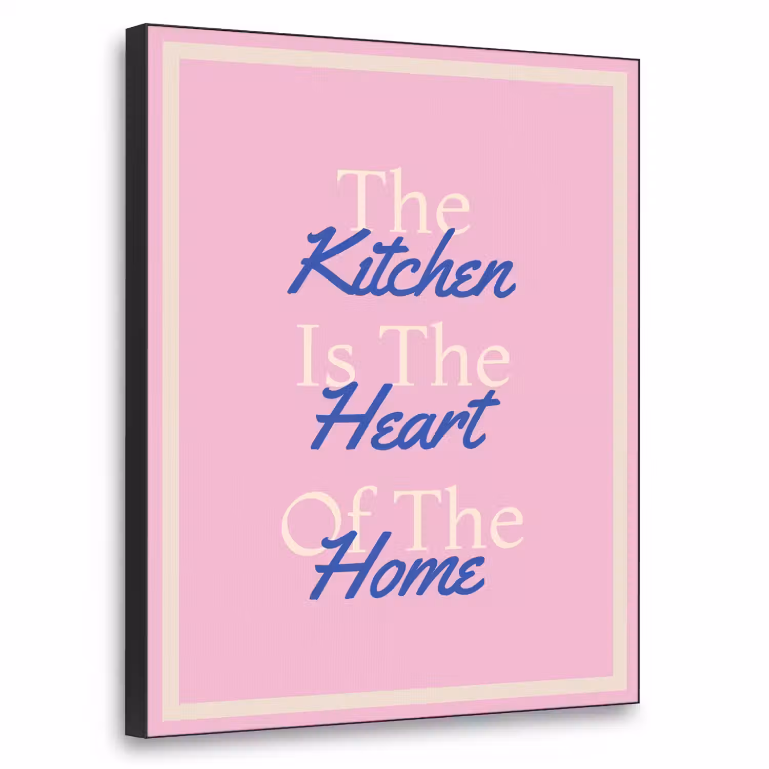 Tekst - Blauw - Keuken - Kader Textielframe - compleet frame klein -3d