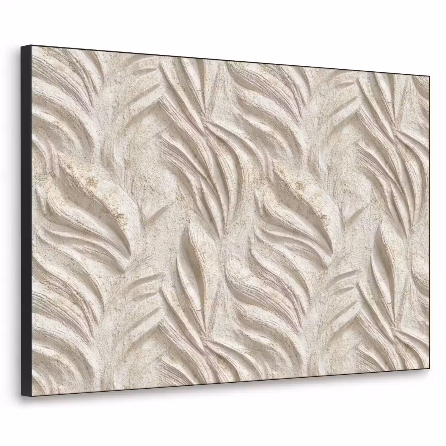 Textuur - Reliëf - Beige Textielframe zwart klein 947 -3d