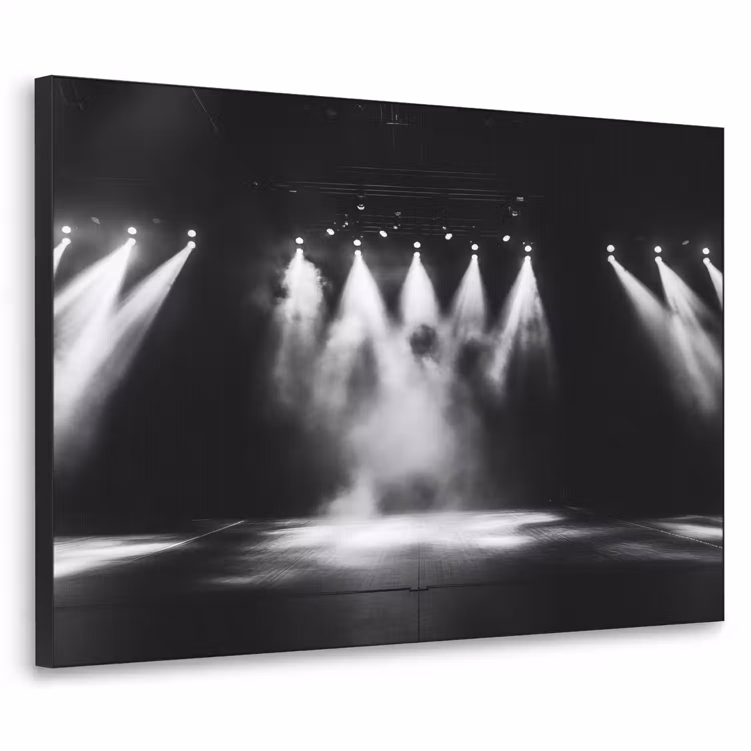 Theaterzaal - Mist - Spotlights - Zwart Textielframe - compleet frame klein -3d