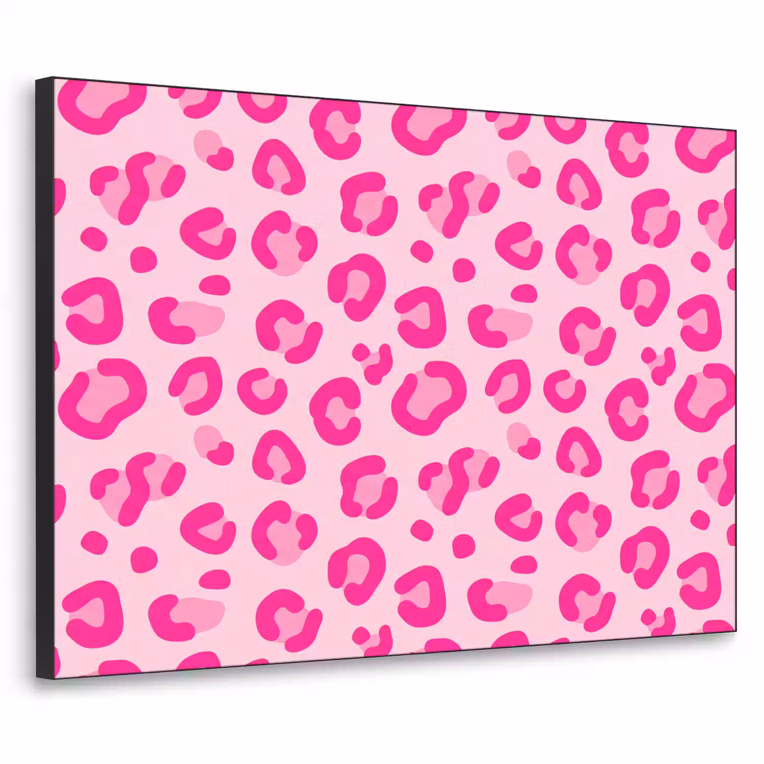 Dierenprint - Patroon - Abstract - Modern - Roze Textielframe zwart klein -3d