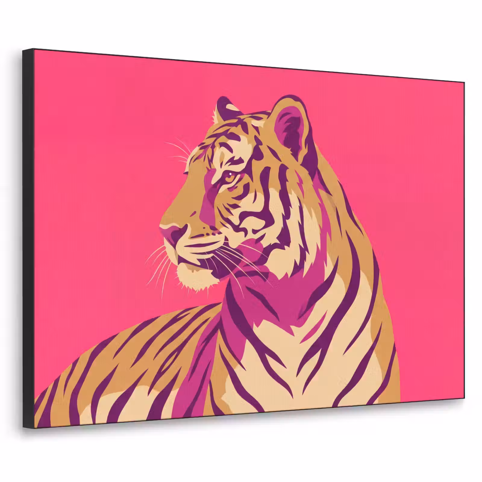 Art Frame - Tiger - Modern - Neon - Tijger - Modern - Neon Textielframe zwart klein