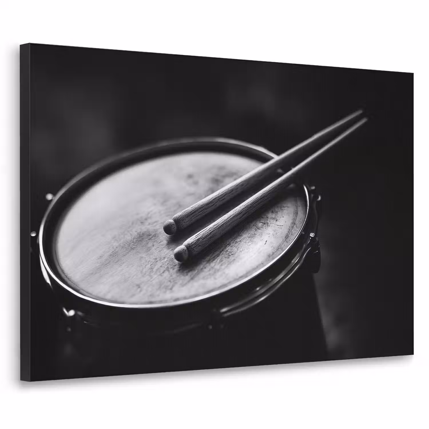 Trommel - Close-up - Drumstokken - Zwart Textielframe - compleet frame klein -3d