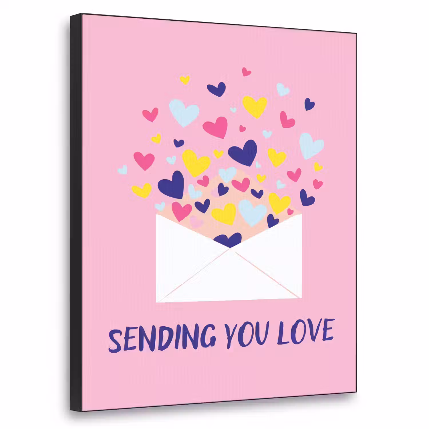 Envelop - Love - Hartjes - Valentijn Textielframe - compleet frame klein -3d